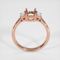 14K Rose Gold Three Stone Ring Setting Image