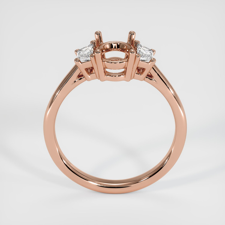 14K Rose Gold Three Stone Ring Setting