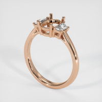 18K Rose Gold Three Stone Ring Setting Video