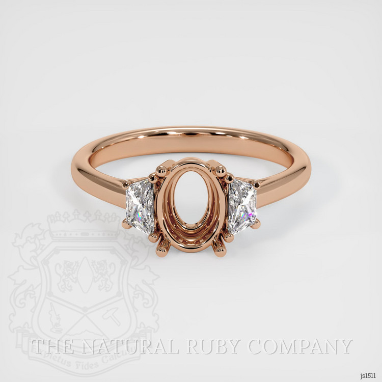 18K Rose Gold Three Stone Ring Setting