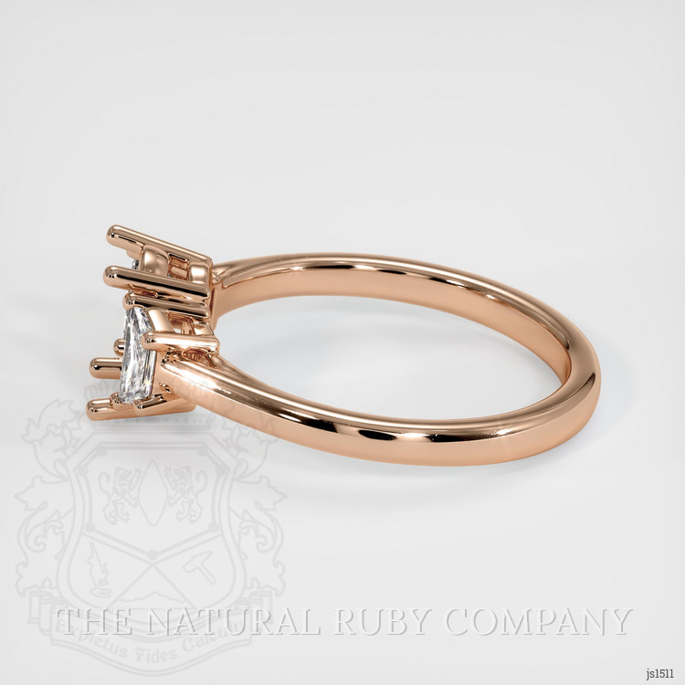 18K Rose Gold Three Stone Ring Setting