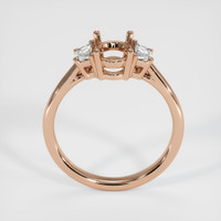 18K Rose Gold Three Stone Ring Setting Image