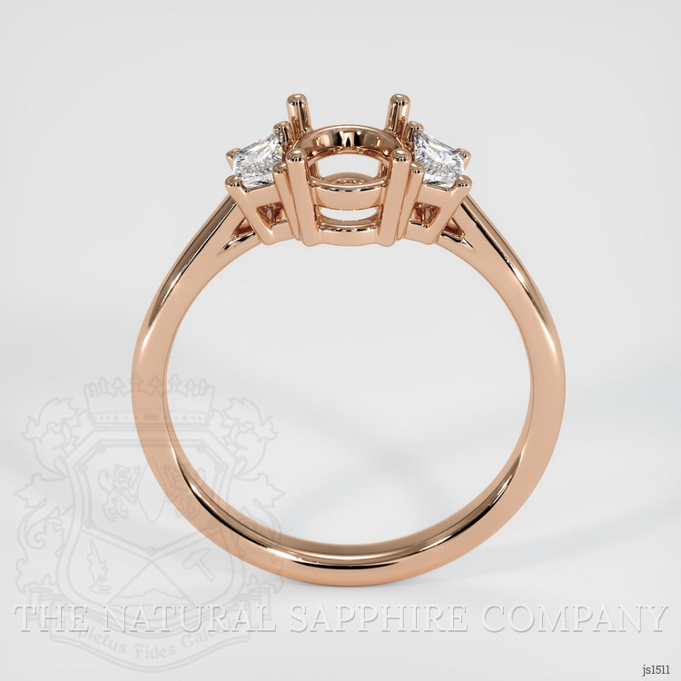 18K Rose Gold Three Stone Ring Setting