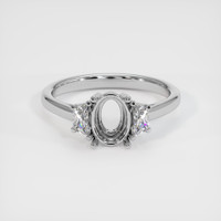 14K White Gold Three Stone Ring Setting Image