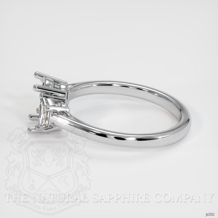 14K White Gold Three Stone Ring Setting
