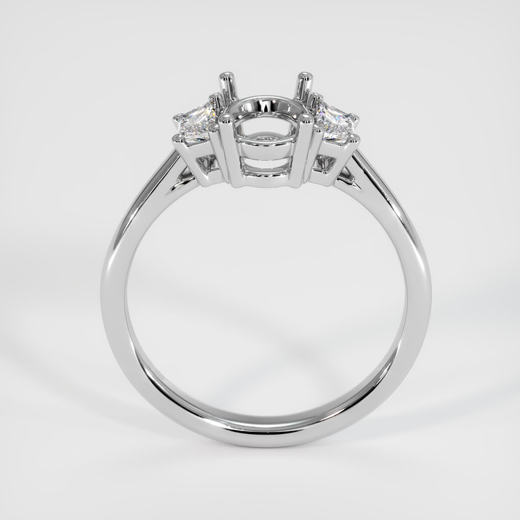 14K White Gold Three Stone Ring Setting