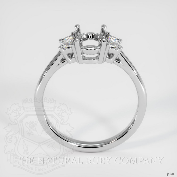 14K White Gold Three Stone Ring Setting