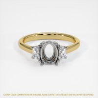 14K White & Yellow Three Stone Ring Setting Image
