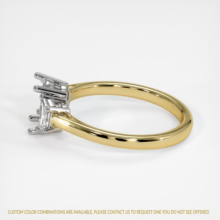 14K White & Yellow Three Stone Ring Setting