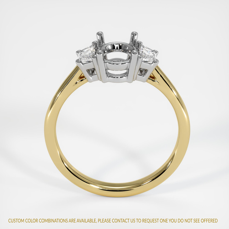18K White & Yellow Three Stone Ring Setting
