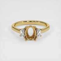 10K Yellow Gold Three Stone Ring Setting Image