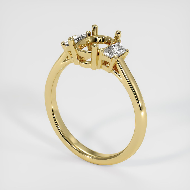 18K Yellow Gold Three Stone Ring Setting