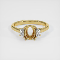 18K Yellow Gold Three Stone Ring Setting Image