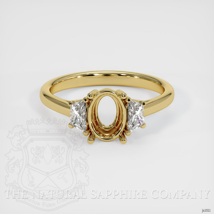 18K Yellow Gold Three Stone Ring Setting