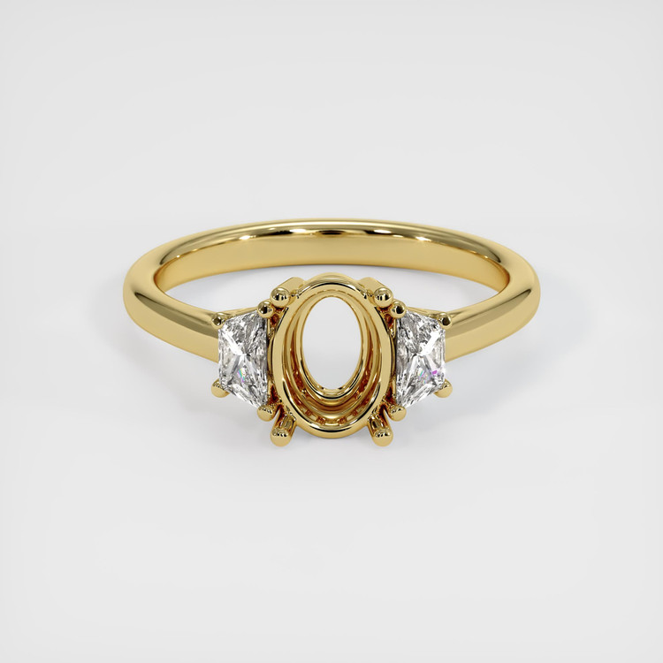 18K Yellow Gold Three Stone Ring Setting