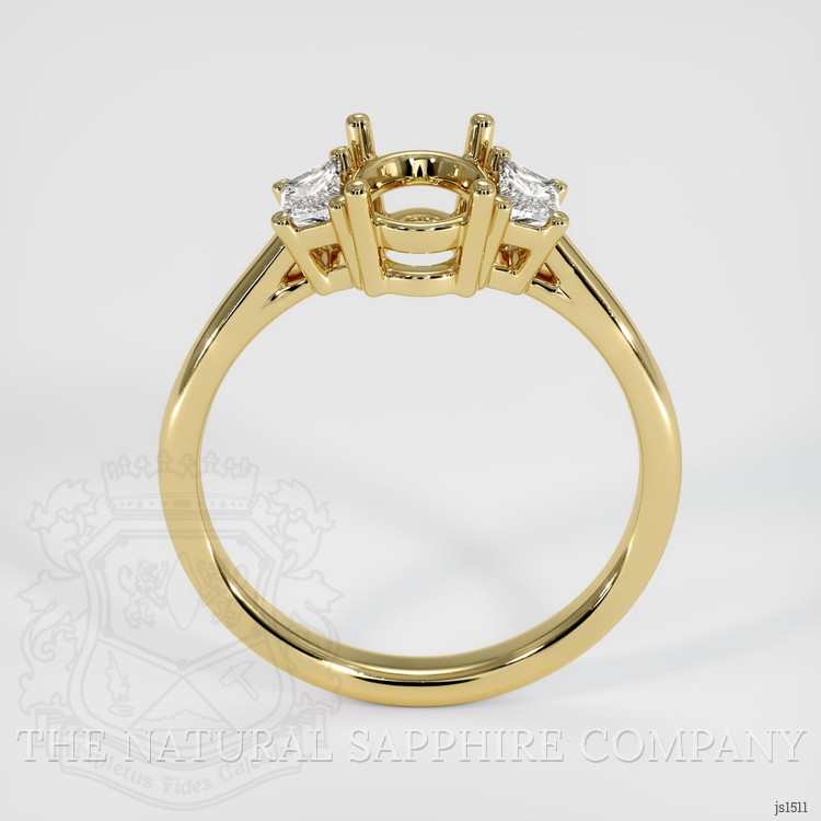 18K Yellow Gold Three Stone Ring Setting