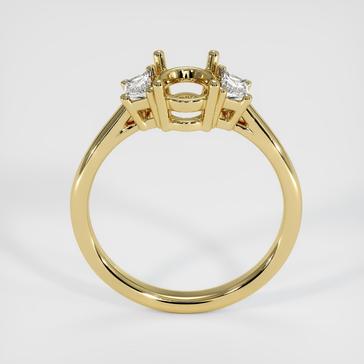 18K Yellow Gold Three Stone Ring Setting