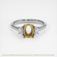 14K Yellow & White Three Stone Ring Setting Image