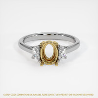18K Yellow & White Three Stone Ring Setting Image