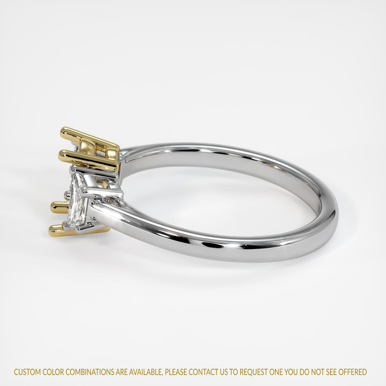 18K Yellow & White Three Stone Ring Setting