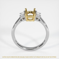 18K Yellow & White Three Stone Ring Setting Image
