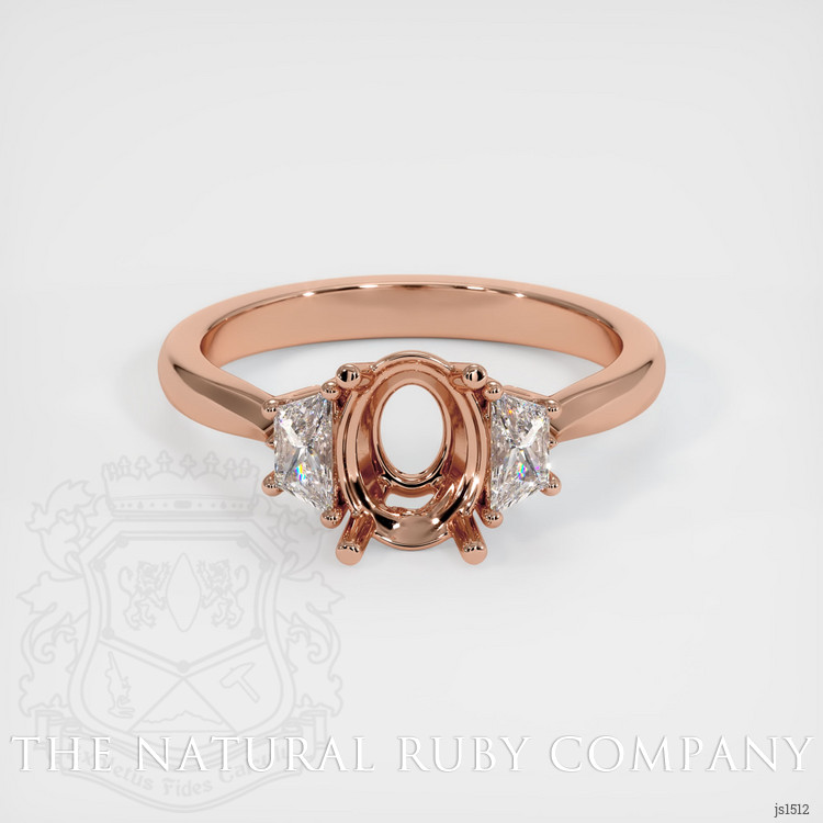 14K Rose Gold Three Stone Ring Setting