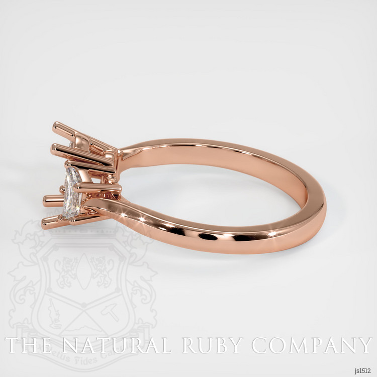 14K Rose Gold Three Stone Ring Setting