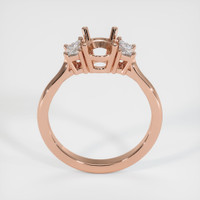 14K Rose Gold Three Stone Ring Setting Image
