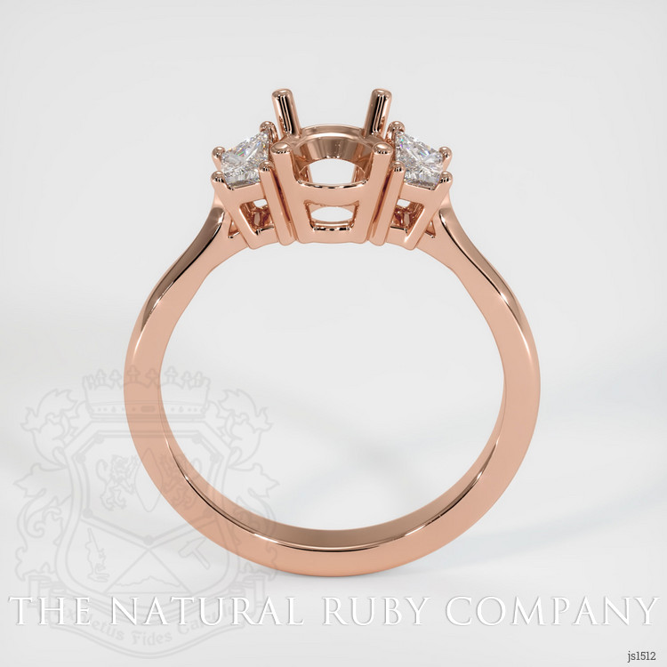 14K Rose Gold Three Stone Ring Setting