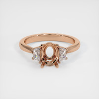 18K Rose Gold Three Stone Ring Setting Image