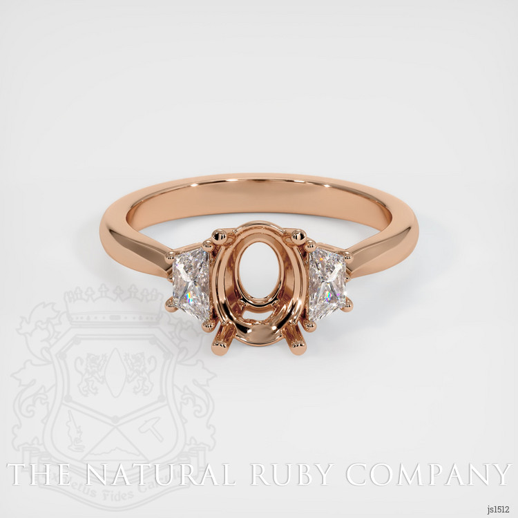 18K Rose Gold Three Stone Ring Setting