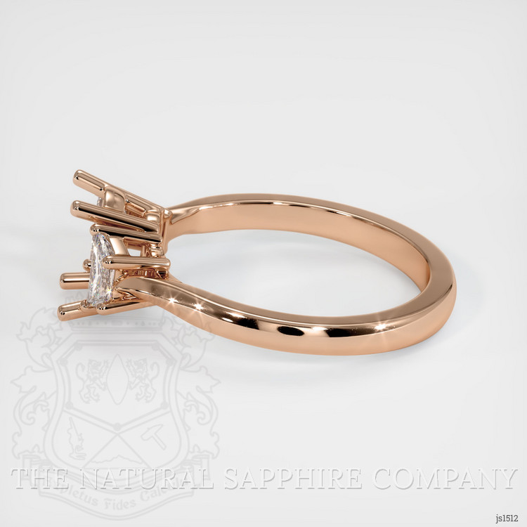 18K Rose Gold Three Stone Ring Setting