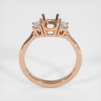 18K Rose Gold Three Stone Ring Setting Image