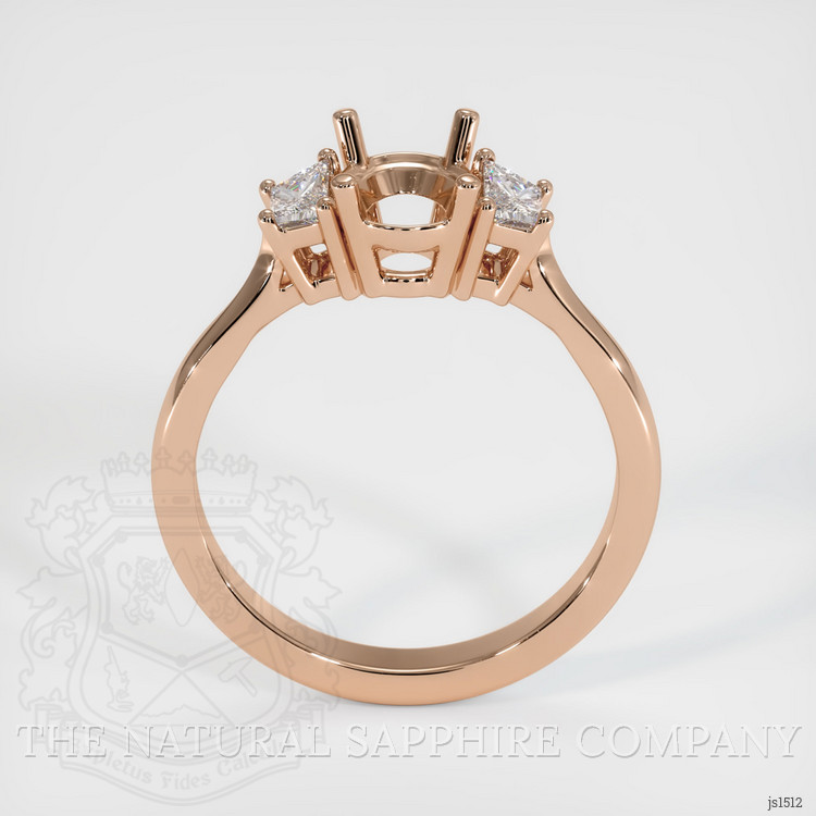 18K Rose Gold Three Stone Ring Setting