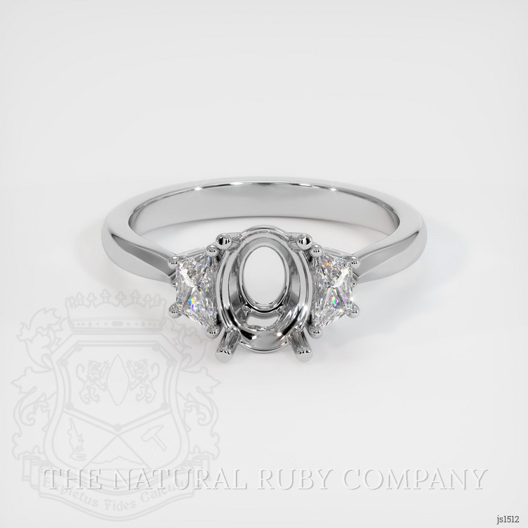 10K White Gold Three Stone Ring Setting