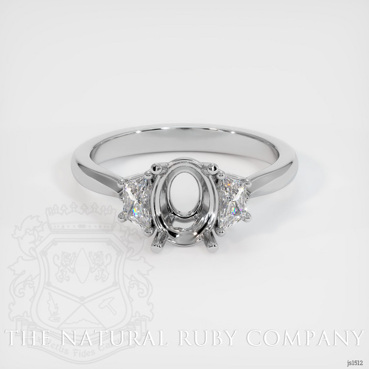 14K White Gold Three Stone Ring Setting