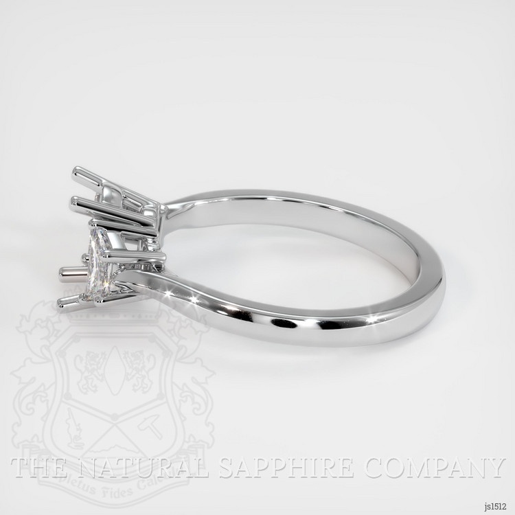 14K White Gold Three Stone Ring Setting