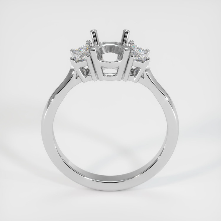 14K White Gold Three Stone Ring Setting