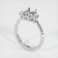 Three Stone Ruby Ring 3.07 Ct., 18K White Gold Combination Setting