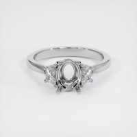 18K White Gold Three Stone Ring Setting Image