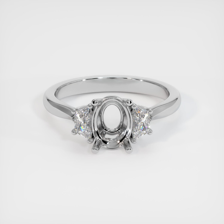18K White Gold Three Stone Ring Setting