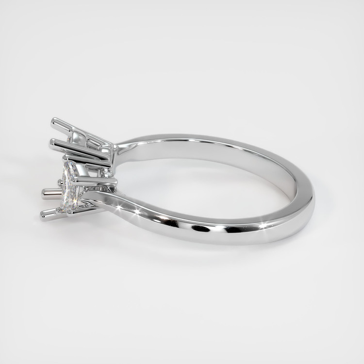 18K White Gold Three Stone Ring Setting