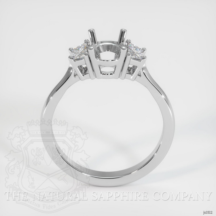 18K White Gold Three Stone Ring Setting
