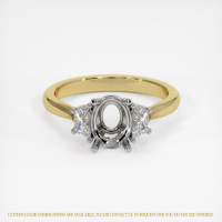 14K White & Yellow Three Stone Ring Setting Image