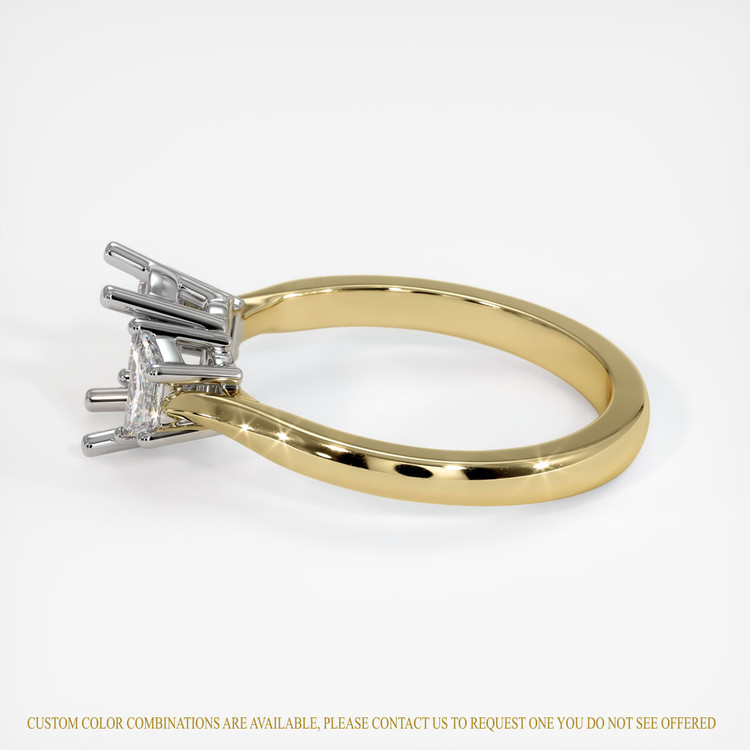 14K White & Yellow Three Stone Ring Setting