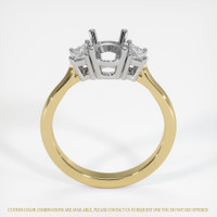 14K White & Yellow Three Stone Ring Setting Image