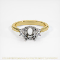18K White & Yellow Three Stone Ring Setting Image