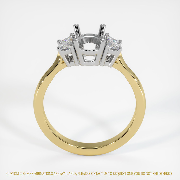 18K White & Yellow Three Stone Ring Setting
