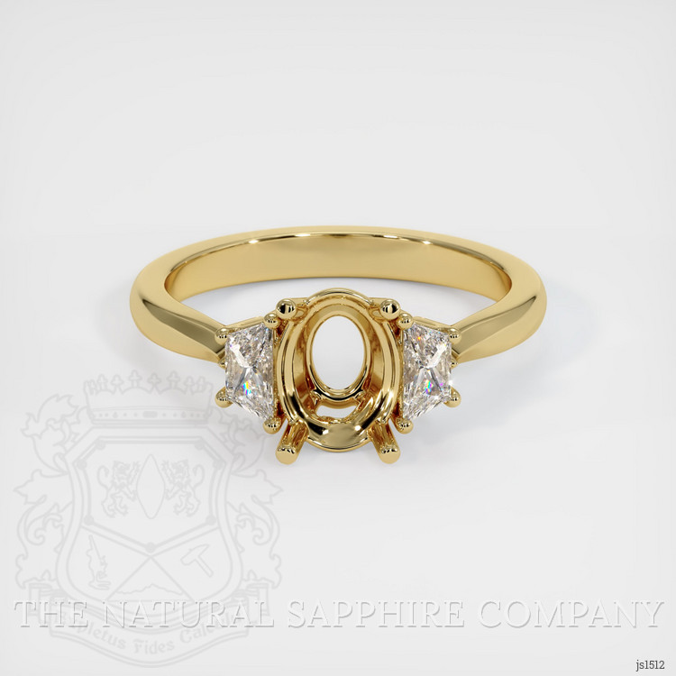 10K Yellow Gold Three Stone Ring Setting