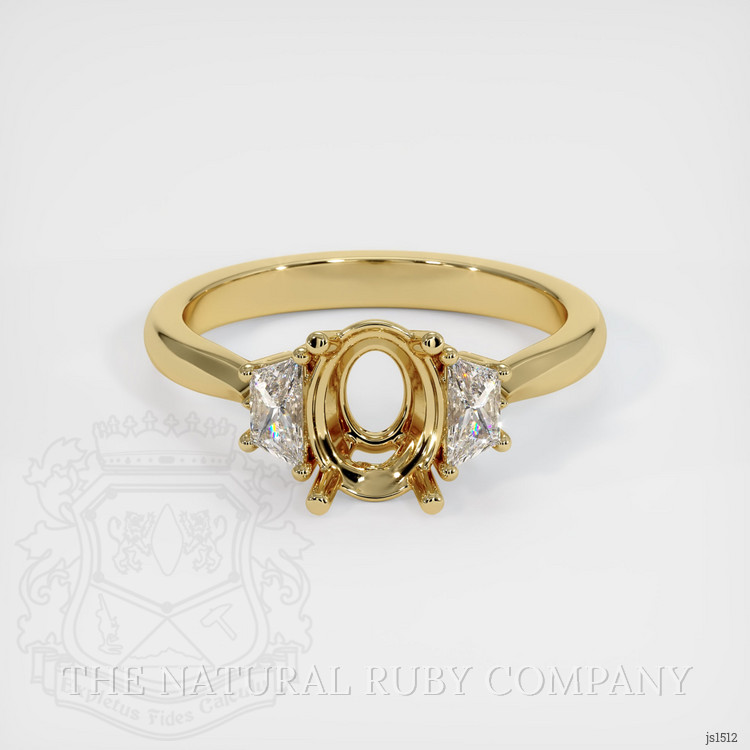 10K Yellow Gold Three Stone Ring Setting